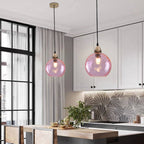 Water Ripple Suspension Boule Moderne Verre Rouge/Vert/Bleu Salon - Neutralighting
