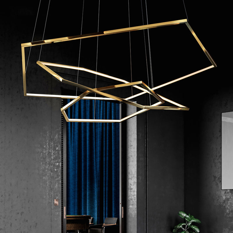 Ray Suspension Géométrique Contemporain, Métal, Doré, Salon/Chambre à Coucher - Neutralighting