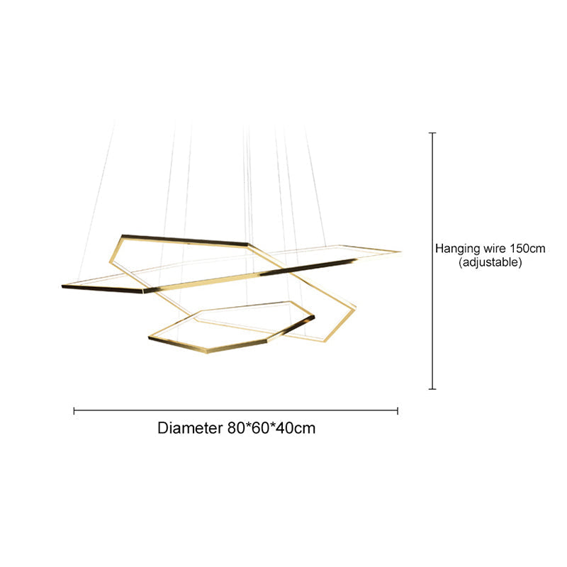 Ray Suspension Géométrique Contemporain, Métal, Doré, Salon/Chambre à Coucher - Neutralighting