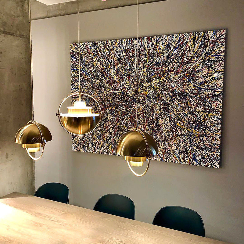 Arisha Luminaires Suspension LED Anneau Rétro Métal Chrome/Or Salon - Neutralighting