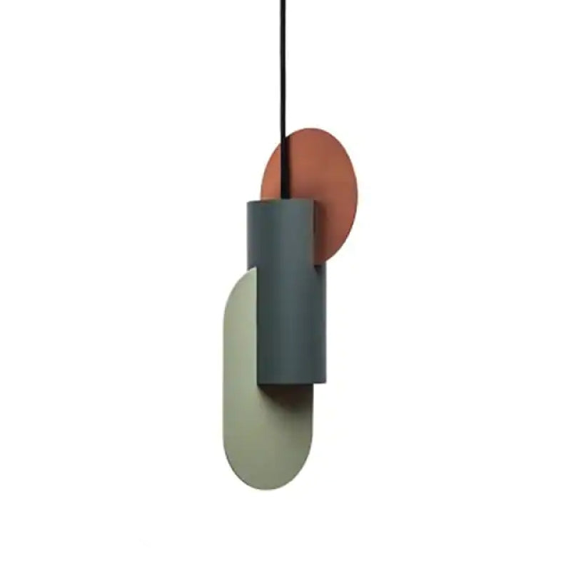 Valentina Lustre Rond/Cylindre Moderne, Métal, Vert/Brun, Chambre à Coucher - Neutralighting