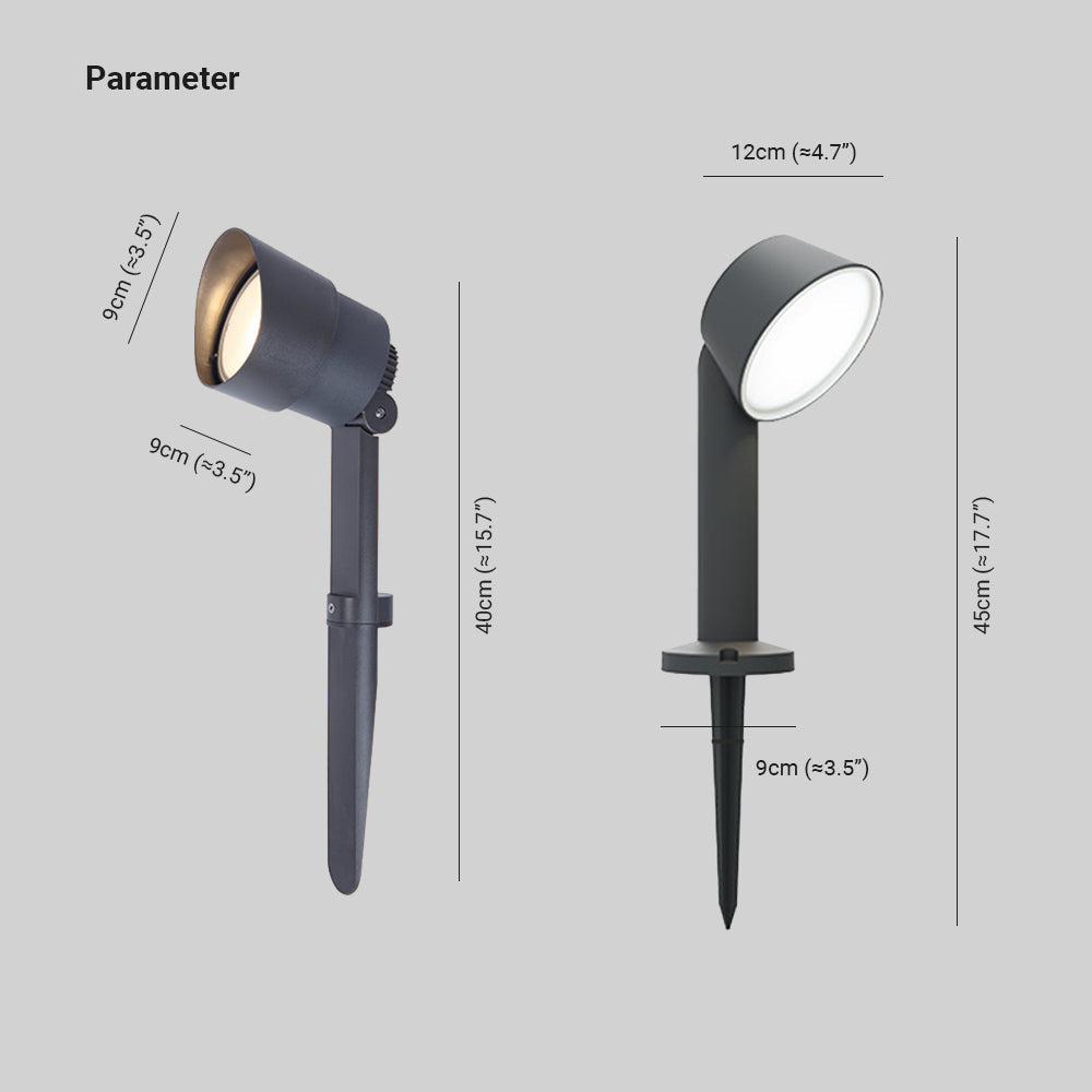 Ray Spot Extérieur Cylindre Moderne, Métal/Acrylique, Noir, Jardin - Neutralighting