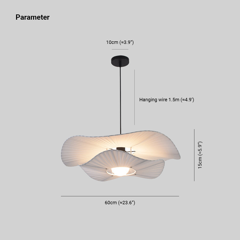 Ritta Suspension Petale Retro, Metal/Tissu, Blanc, Chambre à Coucher - Neutralighting