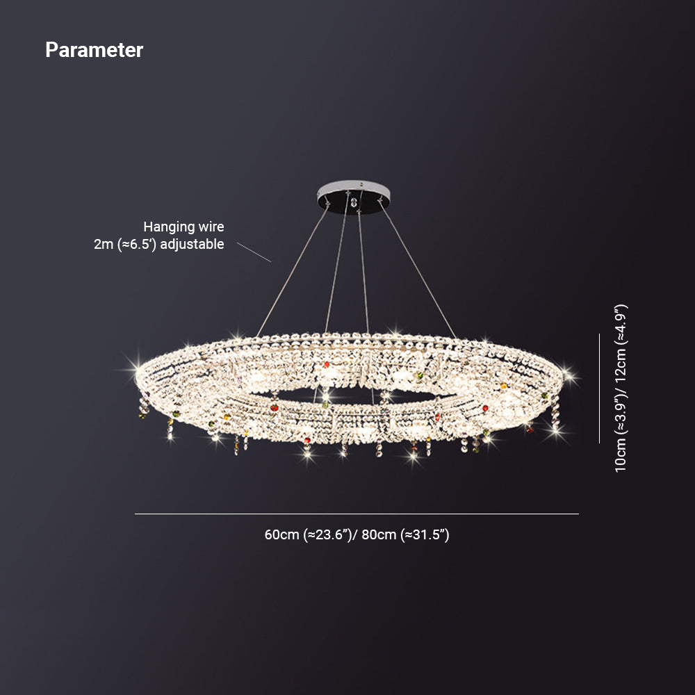 Kristy Suspension Anneau Nordique, Métal/Cristal, Doré, Chambre à Coucher/Salon - Neutralighting