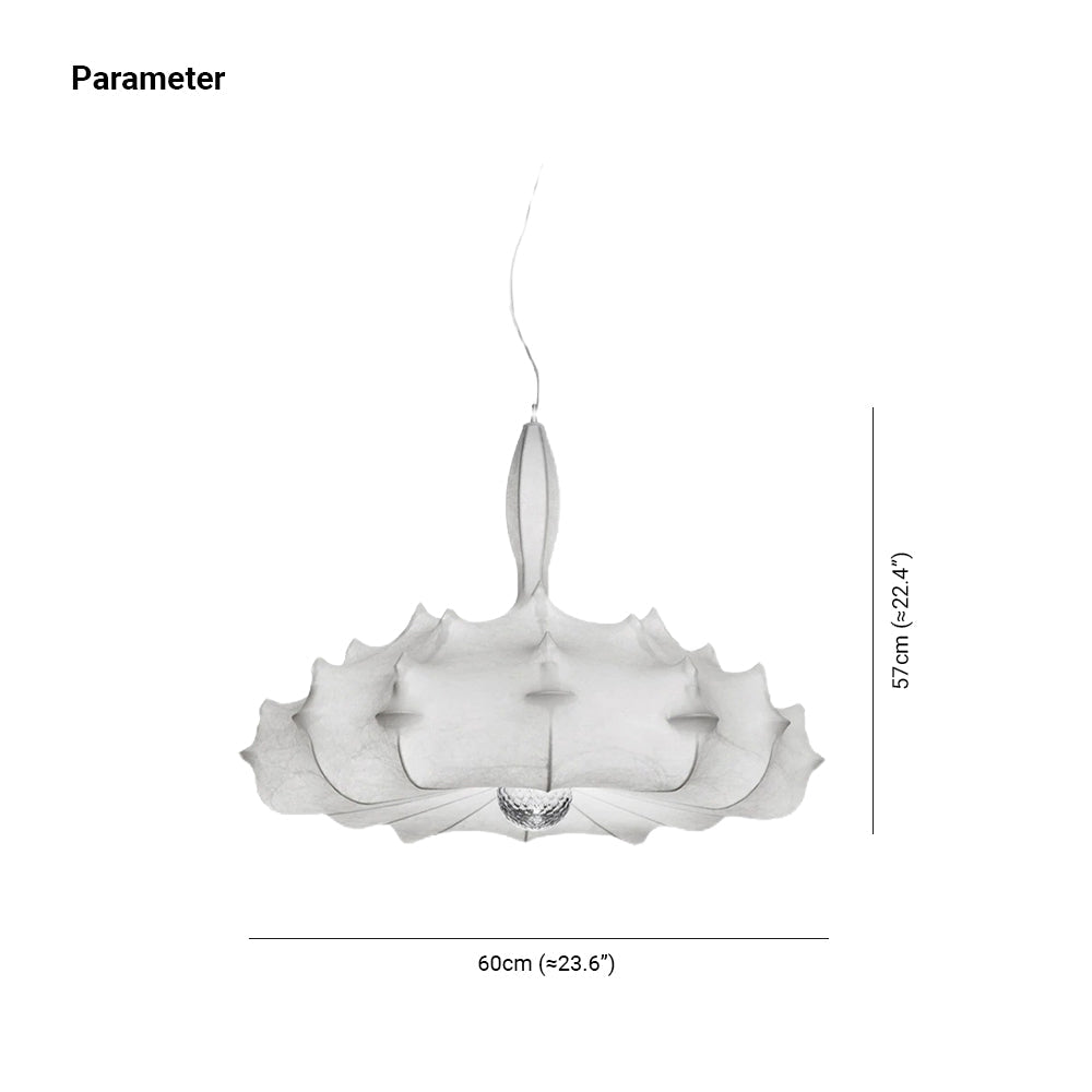 Ritta Suspension Vintage, Métal/Soie, Blanc, Salon/Salle à Manger - Neutralighting