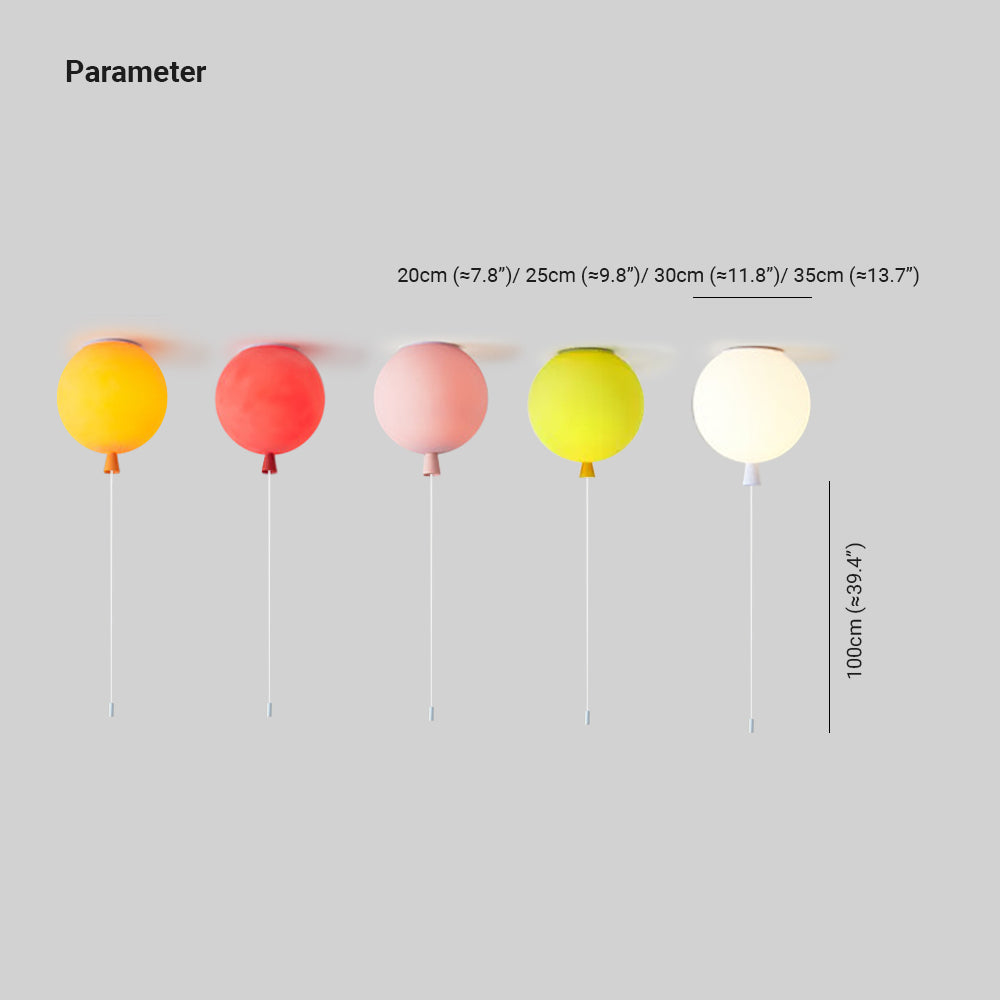 Aria Plafonnier Ballon Moderne, Accylique, Blanc/Jaune/Orange/Rouge/Rose, Chambre - Neutralighting