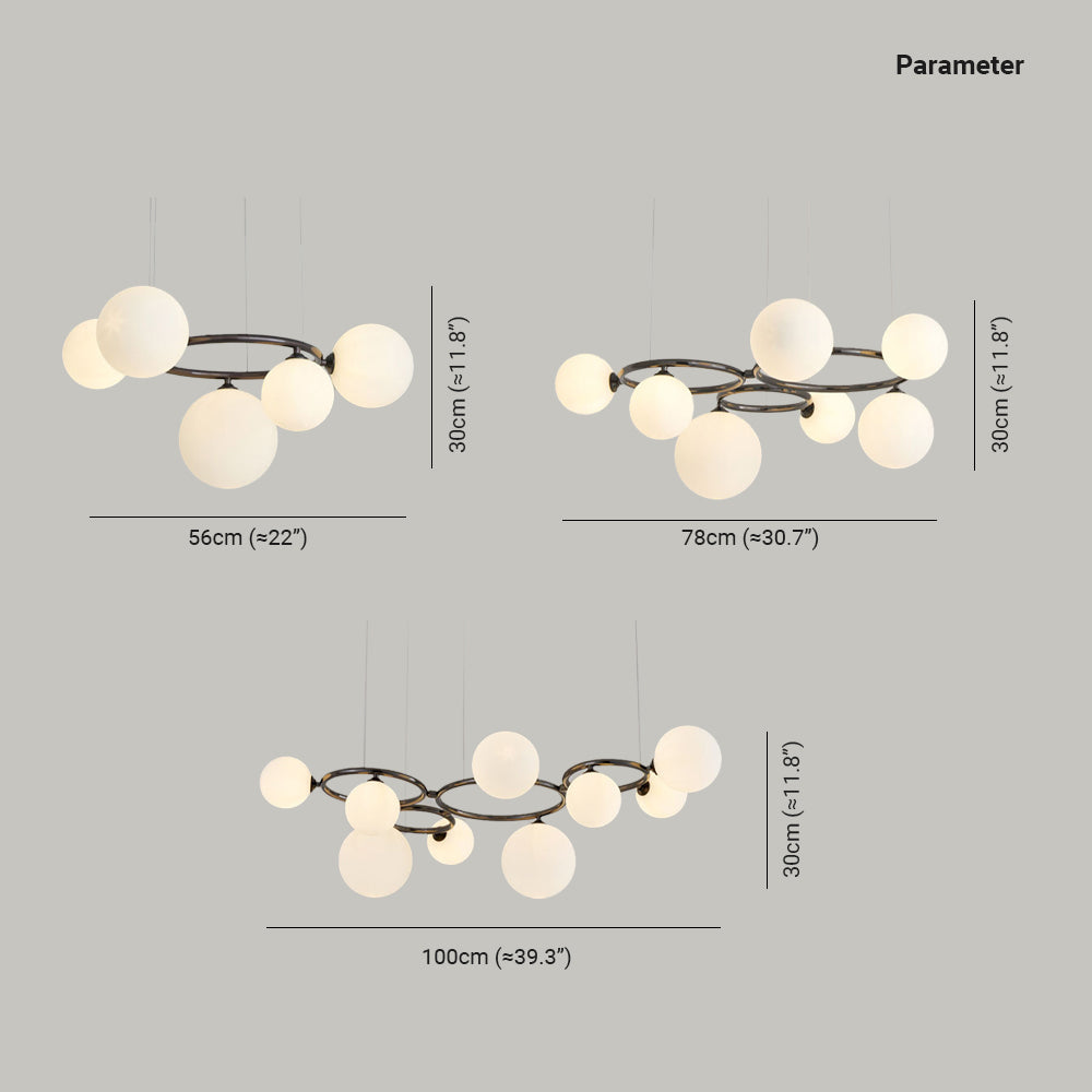 Valentina Luminaires Suspensions Anneau Moderne Métal/Verre Noir/Blanc/Gris/Doré Chambre à Coucher - Neutralighting