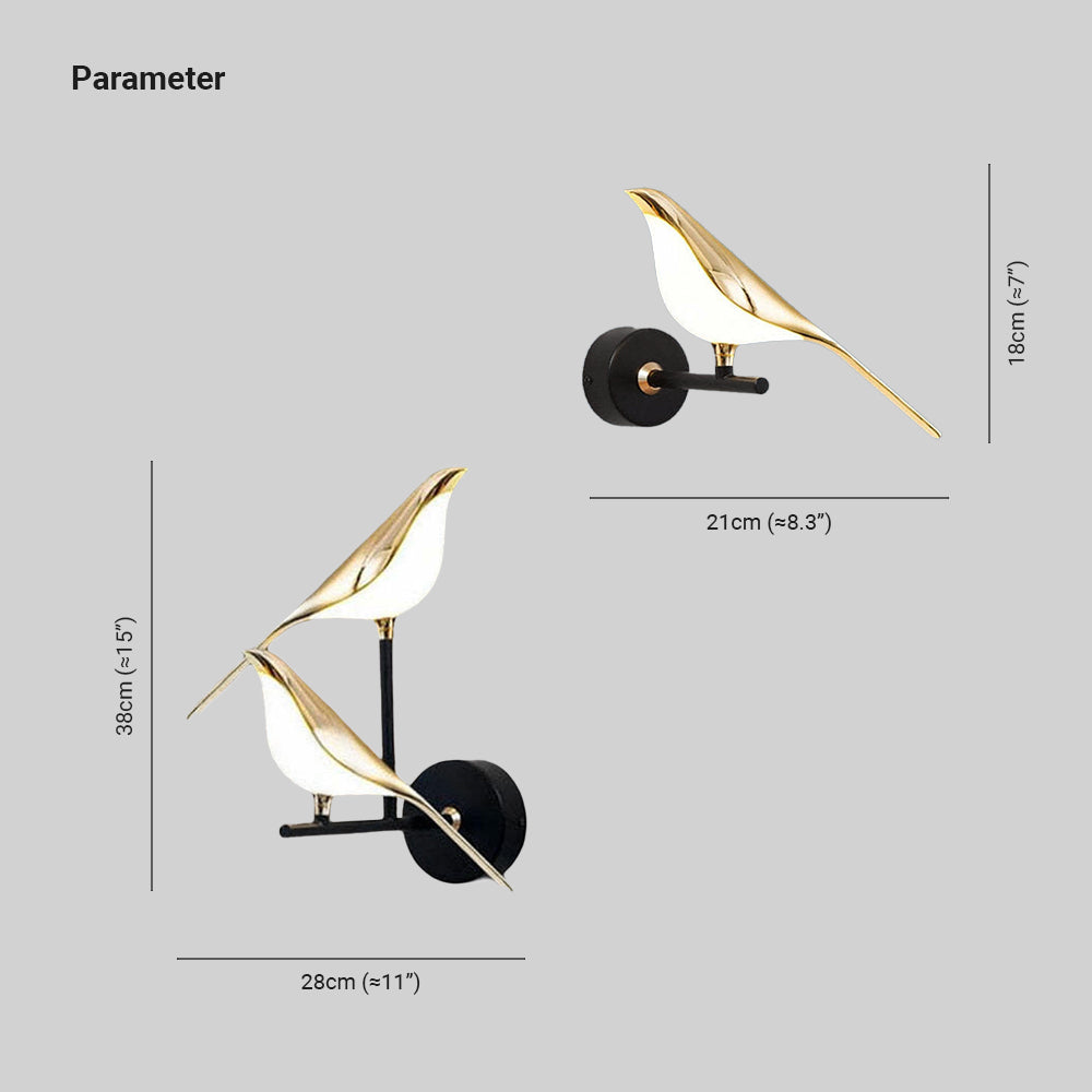 Lampe murale de chevet d'oiseau de pie d'art de style nordique - Neutralighting