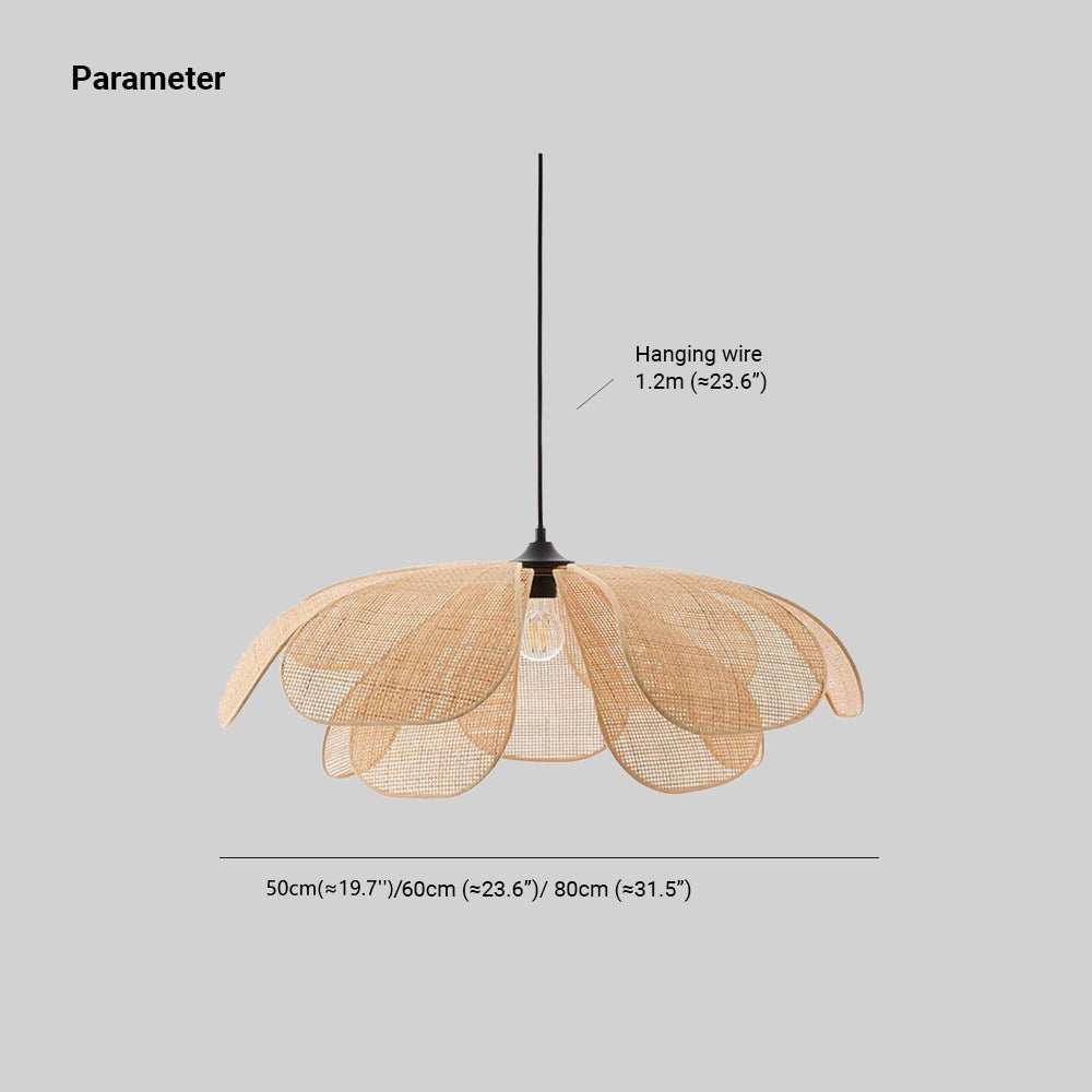 Ritta Suspension Vintage, Métal/Rotin, Bois, Salle à Manger - Neutralighting