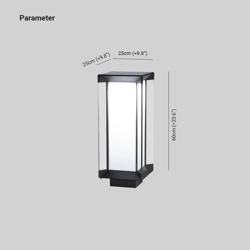 Ray Borne Extérieure Rectangulaire Moderne, Métal/Verre, Blanc/Noir, Cour - Neutralighting