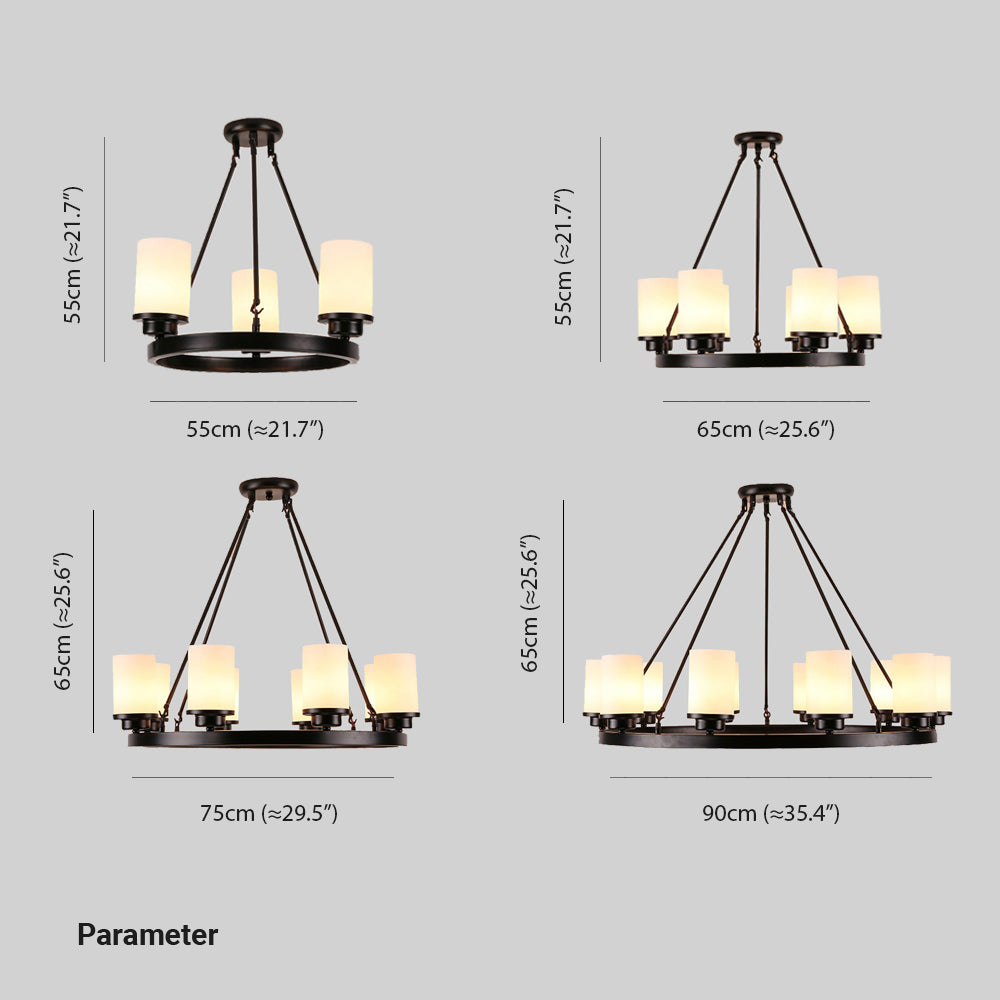 Silva Suspension Bague Rétro, Métal/Verre, Blanc/Noir, Salle à Manger/Salle de Séjour - Neutralighting