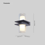 Ray Applique Murale Cylindrique Moderne, Métal/Verre, Noir, Jardin/Cour - Neutralighting