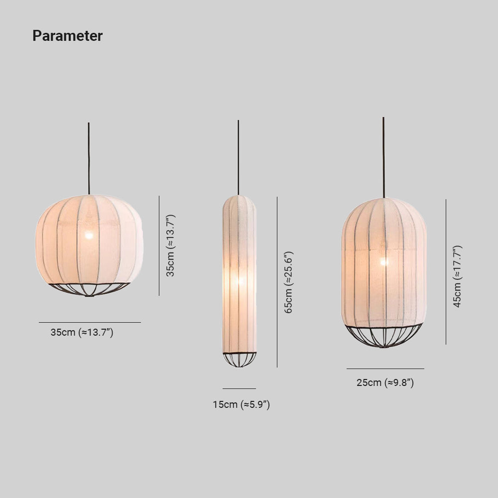 Ritta Suspension Vintage, Métal/Tissu, Blanc/Noir, Salon - Neutralighting