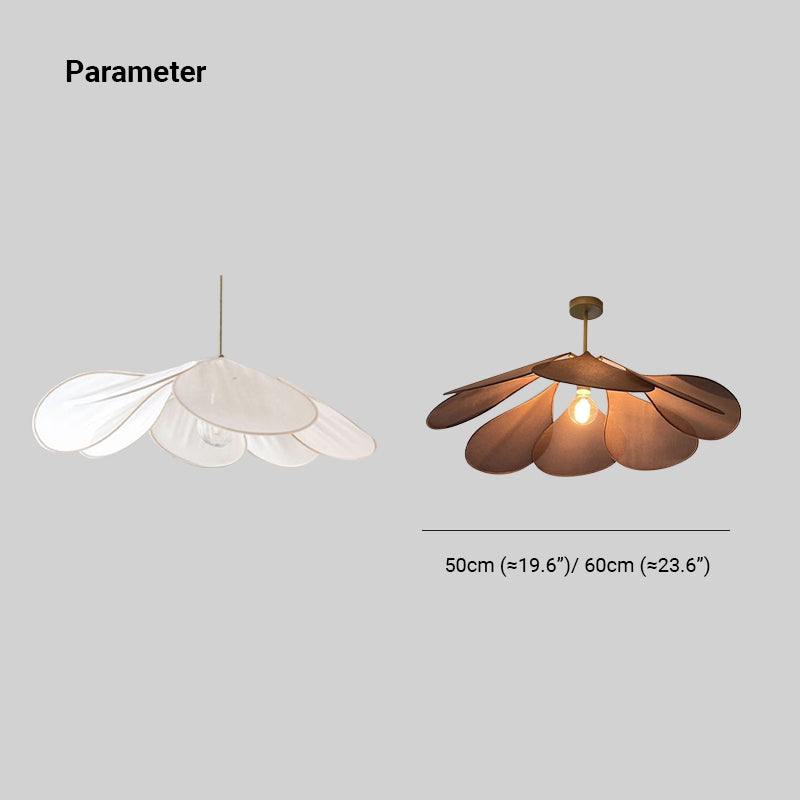 Ritta Suspension Petale Moderne, Metal/Tissu, Blanc/Marron, Salon - Neutralighting