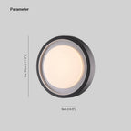 Ray Applique Extérieure/Plafonnier Rond Moderne, Métal, Noir, Cour/Jardin - Neutralighting