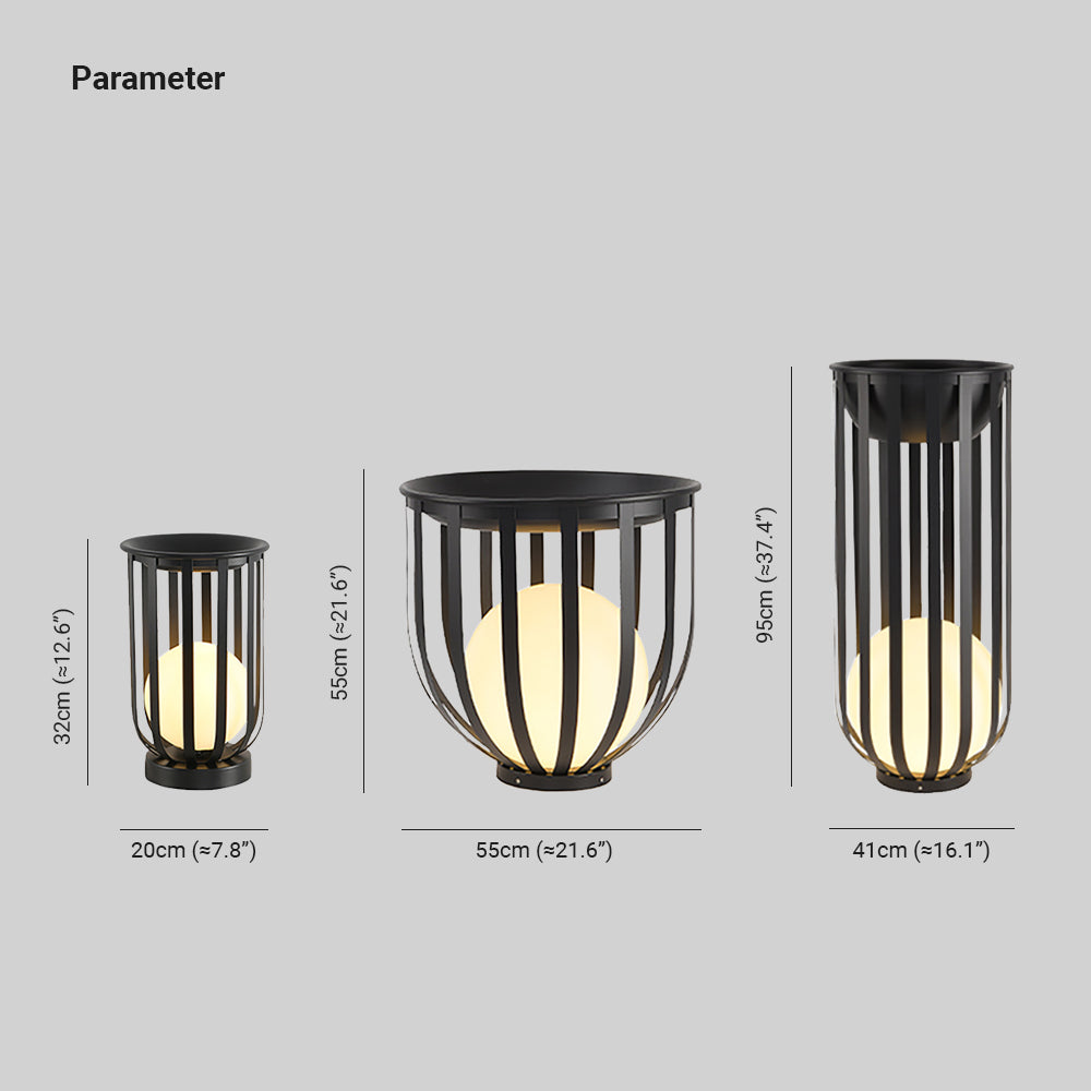 Ray Lampadaire Solaire Globe Moderne, Métal, Noir, Allée - Neutralighting