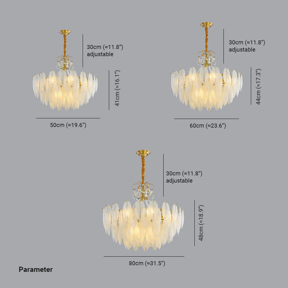 Kristy Suspension Plume Moderne, Cuivre/Verre, Doré, Salon - Neutralighting