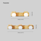 Muto Applique Murale Linéaire Moderen, Bois/Verre, Bûche, Salle de Bain - Neutralighting