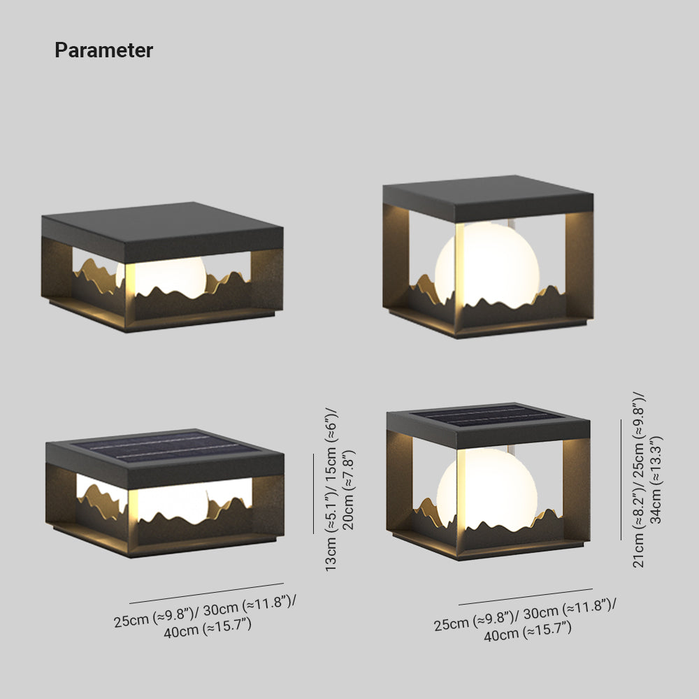 Ray Lampe de Poteau Solaire, Montagne, L 25/30/40CM - Neutralighting