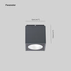 Ray Plafonnier Cube Moderne, Métal/Verre, Gris, Extérieur - Neutralighting