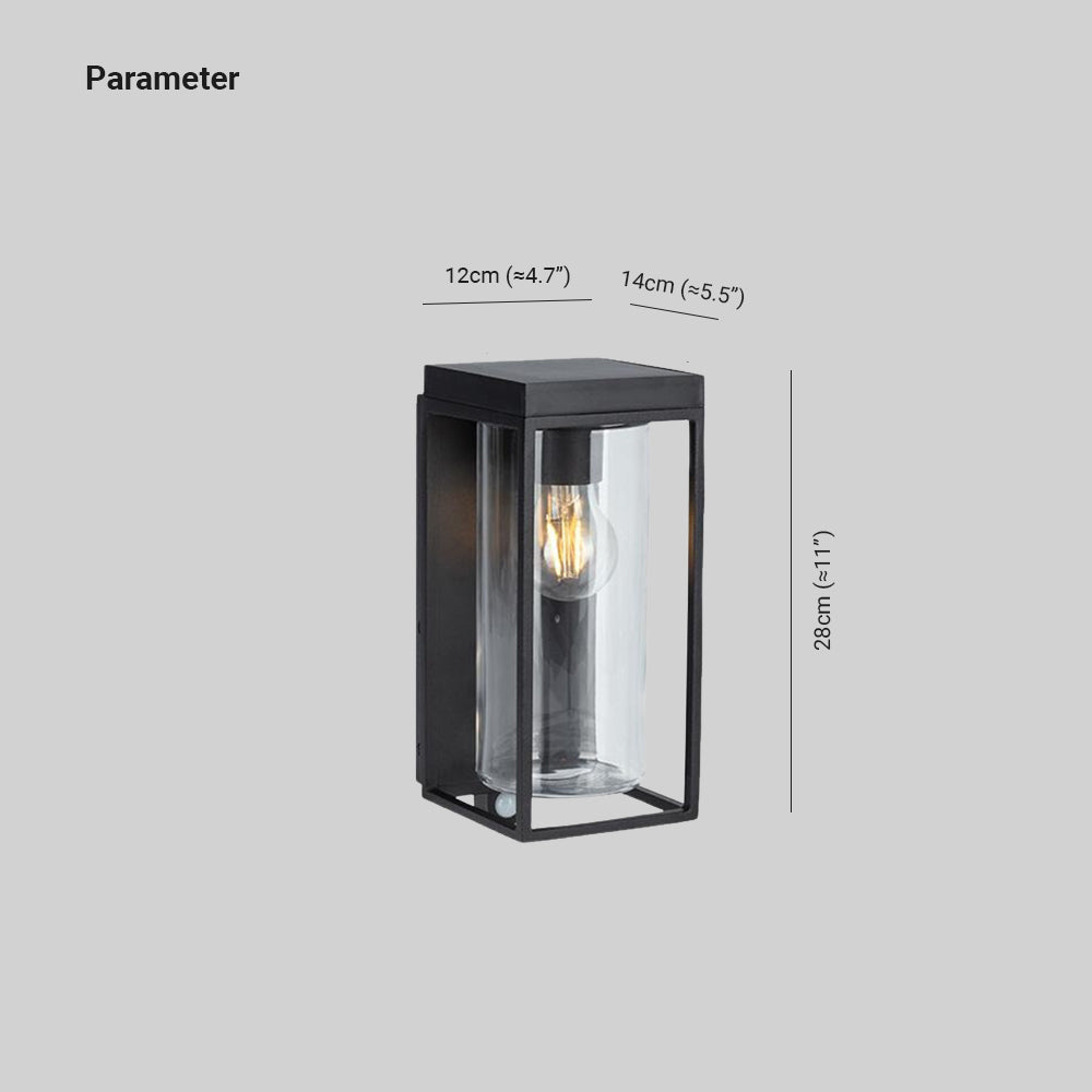 Ray Applique Murale Rectangle Industrielle Métal Verre Jardin Cour - Neutralighting