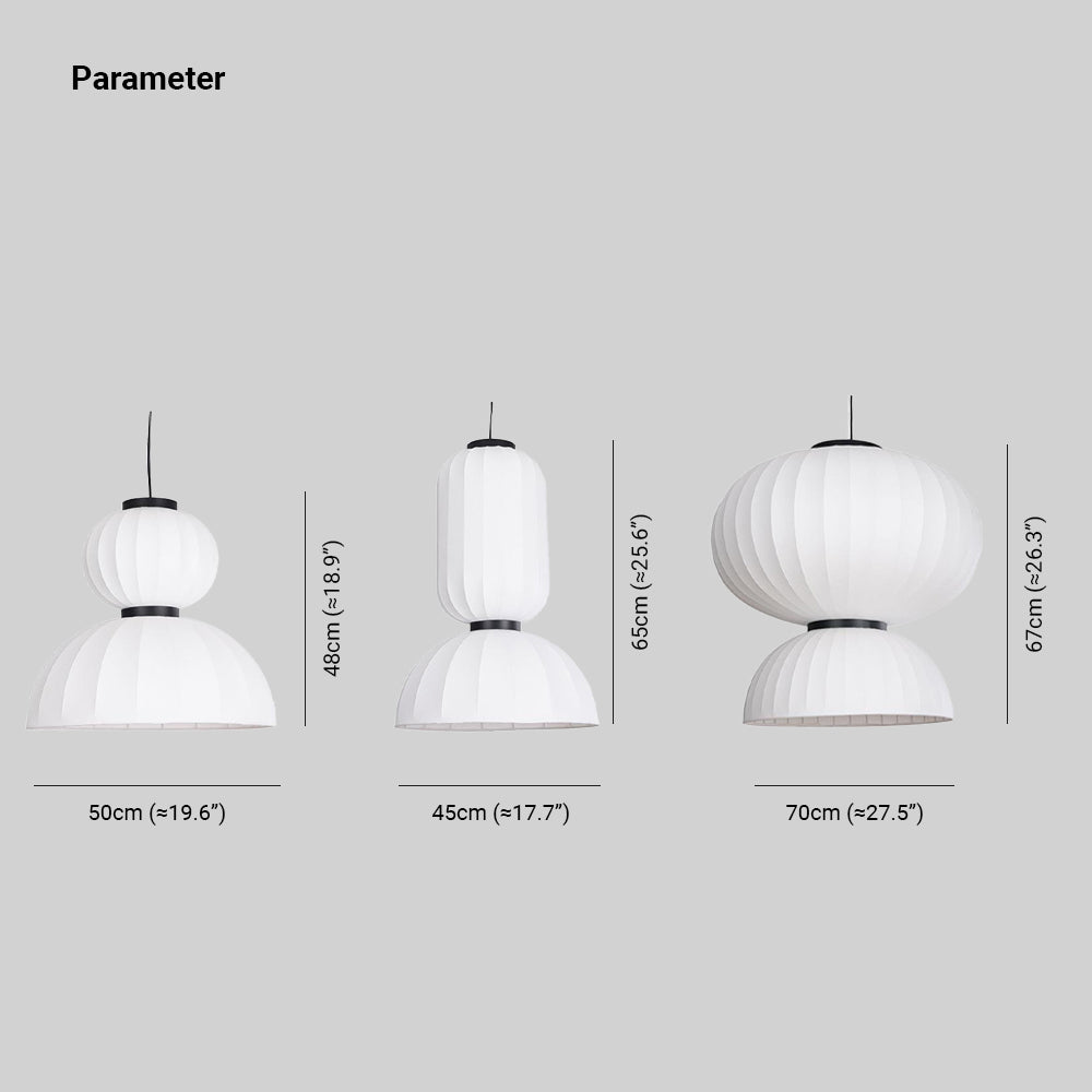 Ritta Suspension Vintage, Métal/Soie, Noir/Blanc, Chambre à Coucher - Neutralighting