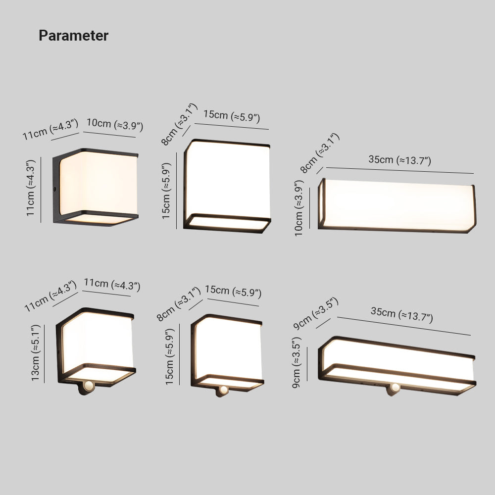 Ray Applique Minimaliste Rectangulaire Moderne, Câble/Solaire, Acrylique, Noir/Blanc, Jardin - Neutralighting