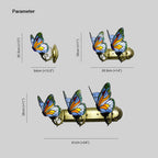 Arisha Applique Murale Papillon Tiffany, Métal/Verre, Bleu/Rouge/Multi-Couleurs/Bleu Clair - Neutralighting