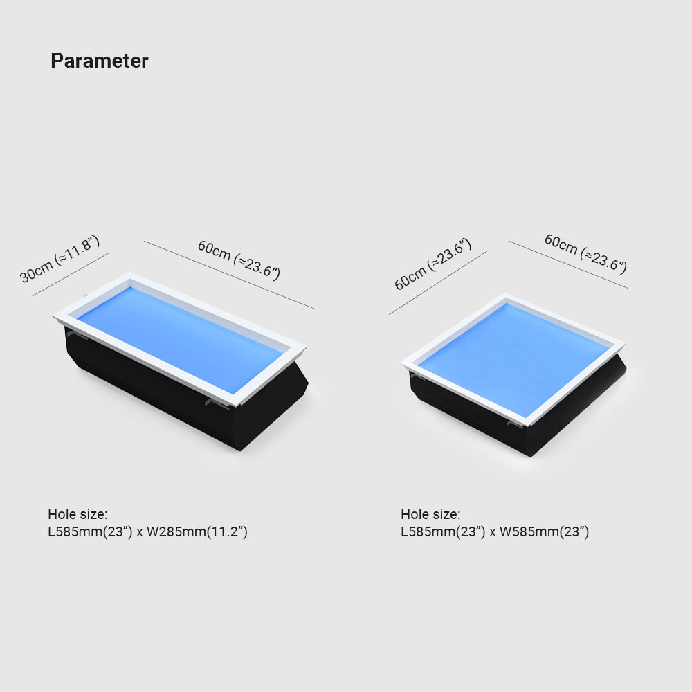 Ray Plafonnier Rectangle Moderne, Métal/Verre, Bleu, Salon - Neutralighting