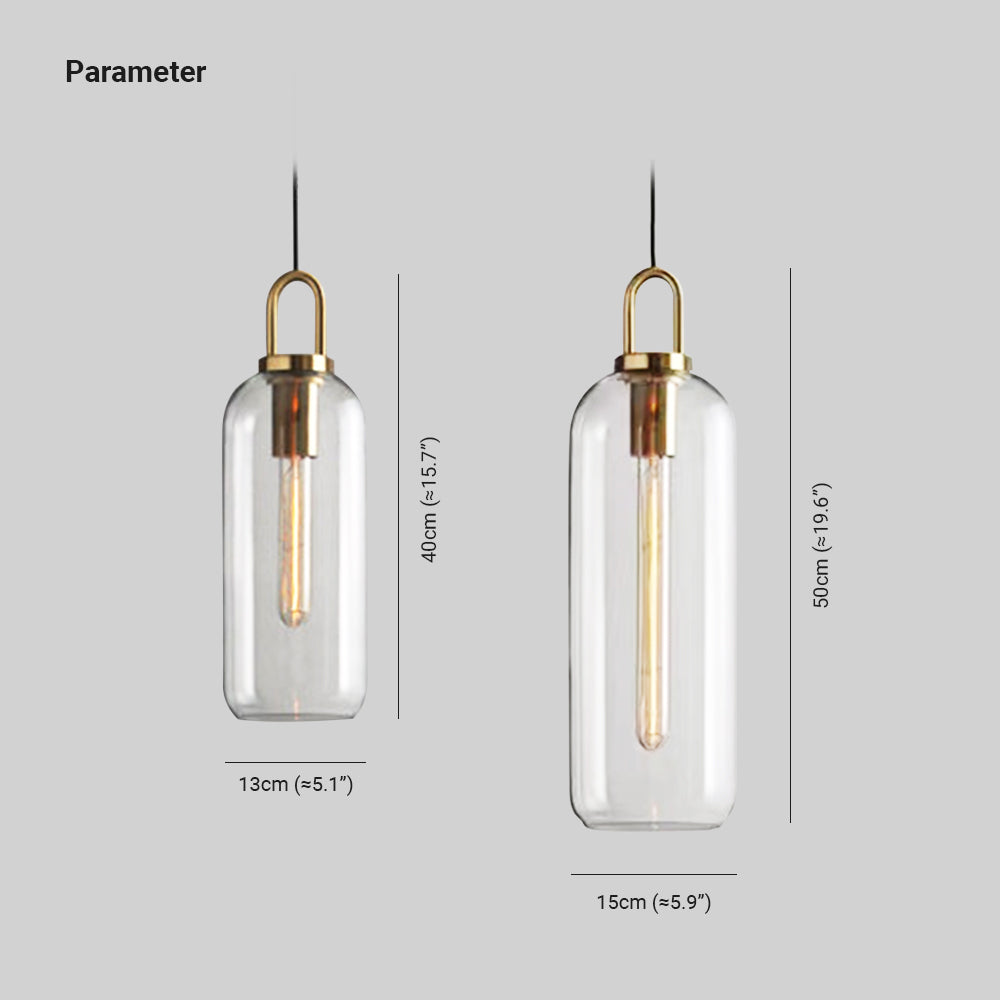 Valentina Luminaires Suspensions Cylindre Moderne Métal/Verre Gris Fumé/Clair Salon/Bureau - Neutralighting