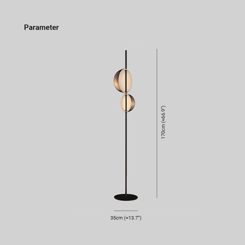 Mira Design Lampadaire Rond Moderne Métal Noir/Or Bureau/Chambre - Neutralighting