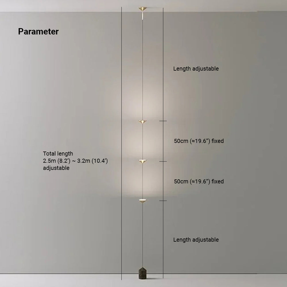 Ray Lampadaire Linéaire Minimaliste, 3 Ampoules, Chambre - Neutralighting