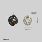 Avi Suspension Globe Moderne, Métal/Résine, Blanc/Noir, Bar/Salle de Séjour - Neutralighting