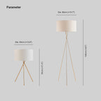 Mira Lampadaire/Lampe de Table Cylindre Moderne, Métal/Tissu, Blanc, Salon - Neutralighting