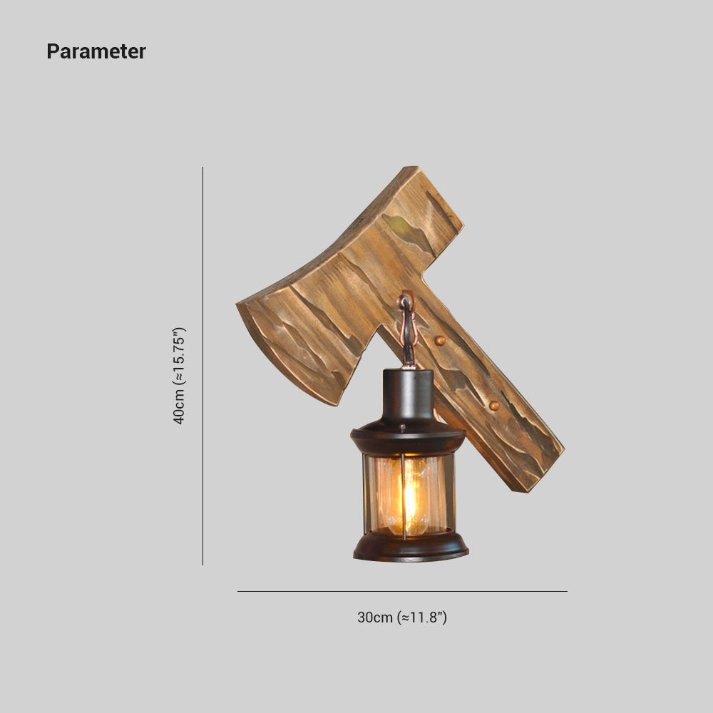 Epoch Applique Murale en Forme de Lanterne Marteau, Bois et Métal - Neutralighting