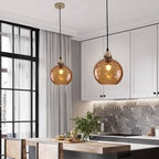 Water Ripple Suspension Boule Moderne Verre Rouge/Vert/Bleu Salon - Neutralighting