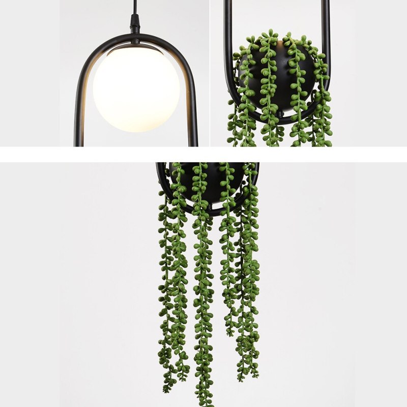 Ritta Suspension Globe Simple, Métal/Acrylique, Noir/Blanc, Chambre à Coucher/Cuisine - Neutralighting