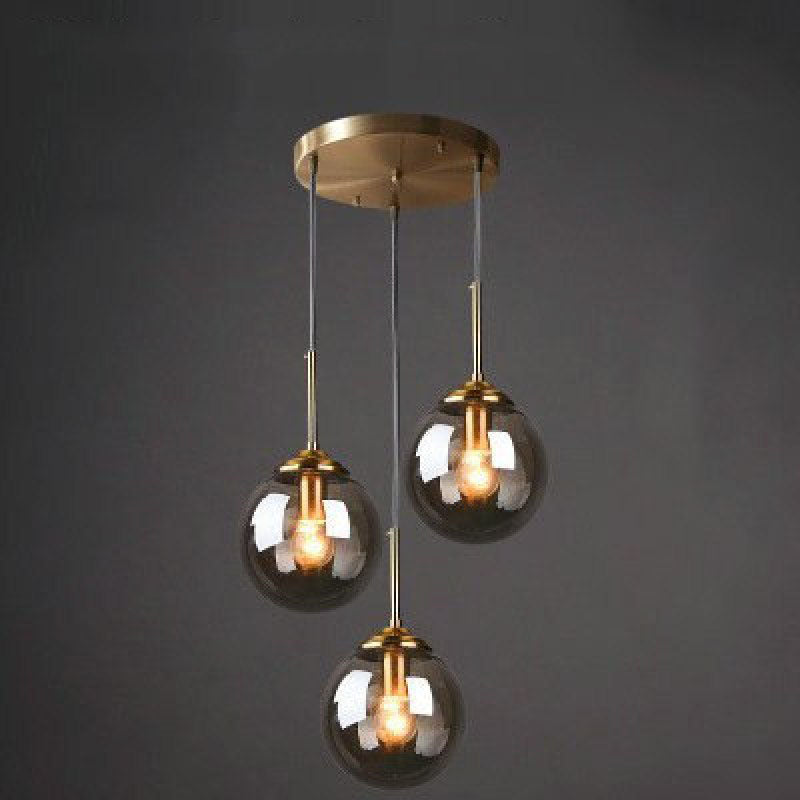 Narell Luminaires Suspension Verre Transparent Ambre - Neutralighting