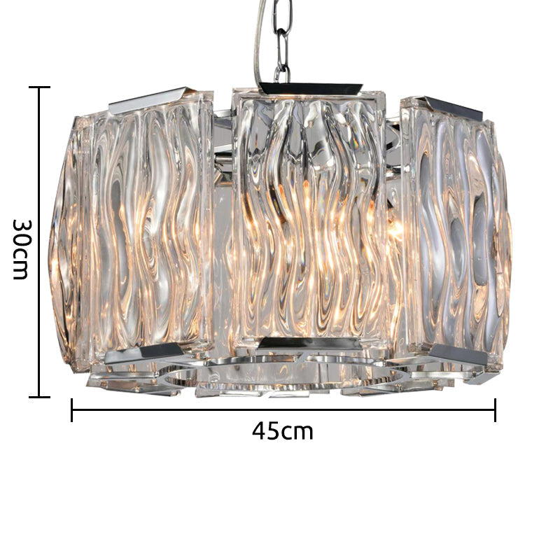 Kristy Lustre Rectangulaire Cristal, Métal/Cristal, Dégagé/Champagne, Salon - Neutralighting