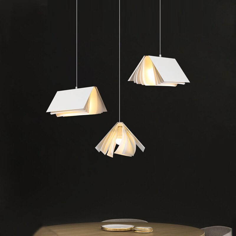 Arisha Suspension Carré Contemporaine, Métal/Tissu, Blanc/Gris, Chambre à Coucher/Librairie - Neutralighting