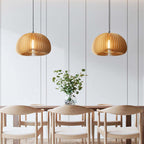 Muto Suspension Citrouille Rustique, Bois/Metal, Bois, Salon - Neutralighting