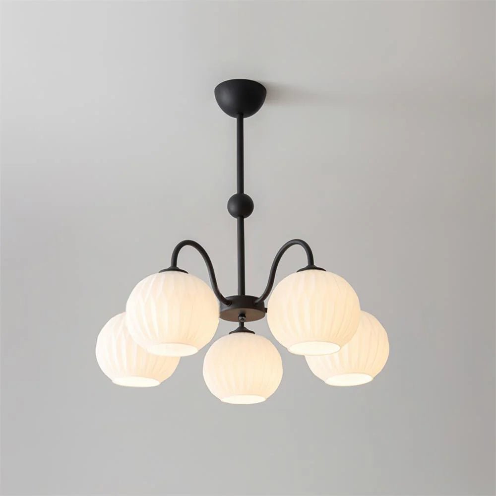 Lustra Chandelier Moderne à 8 Lumières en Verre Ridé Vert - Neutralighting