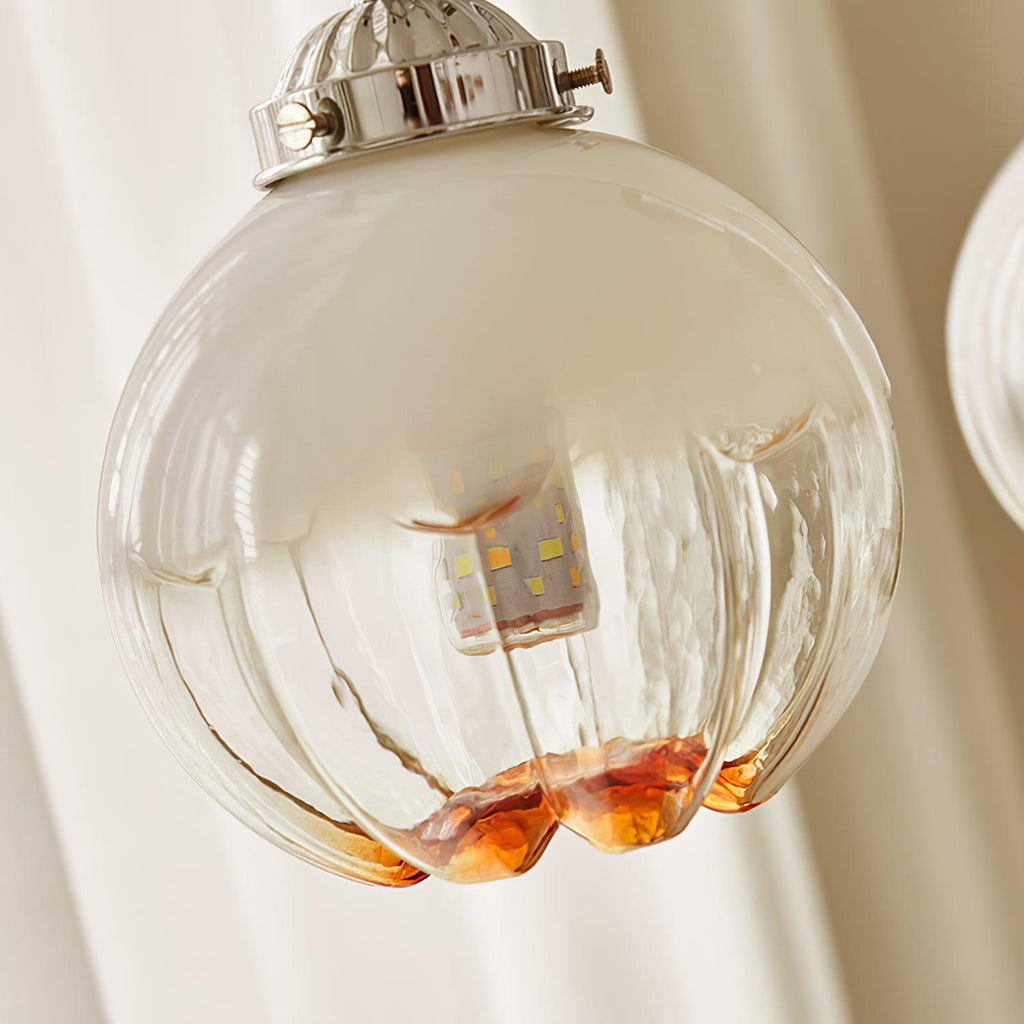 Ulliria Chandelier Art Nordique Fleur En Noyer Et Verre - Neutralighting