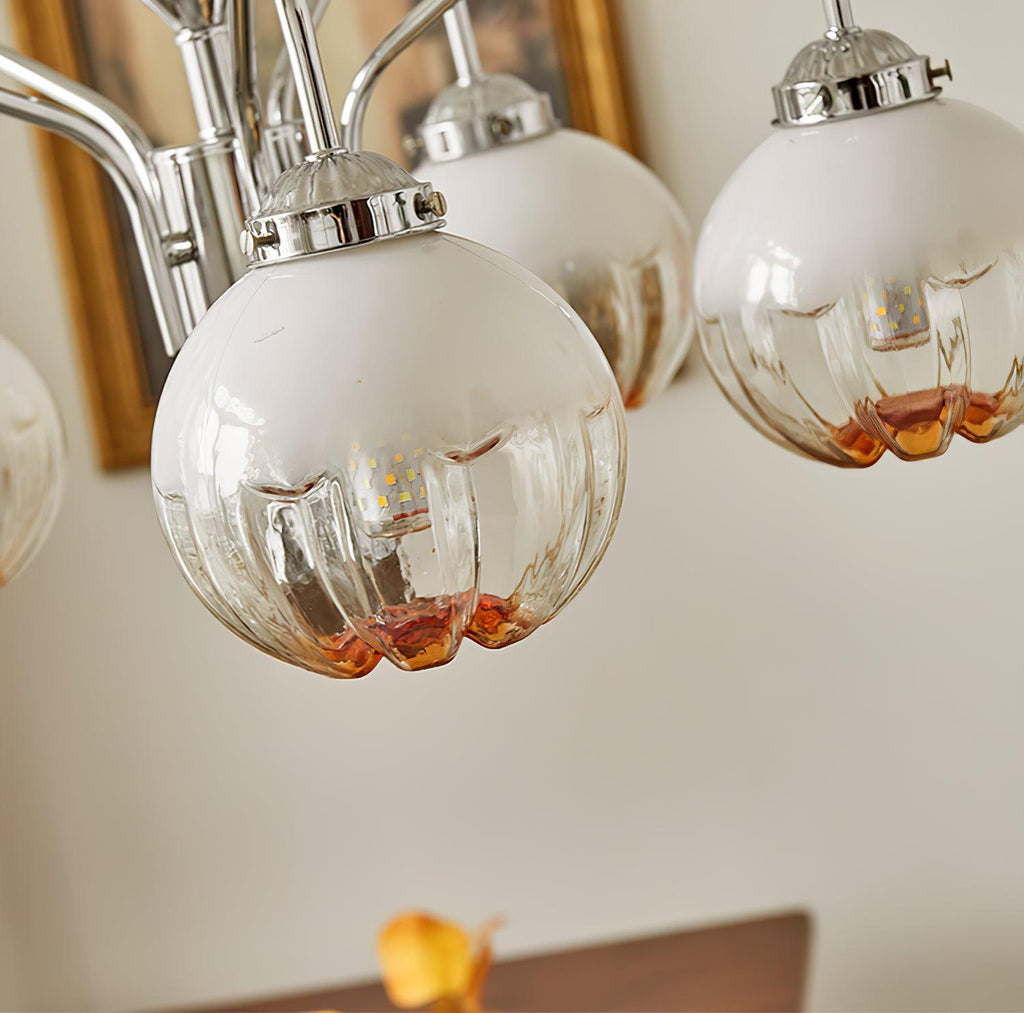Ulliria Chandelier Art Nordique Fleur En Noyer Et Verre - Neutralighting