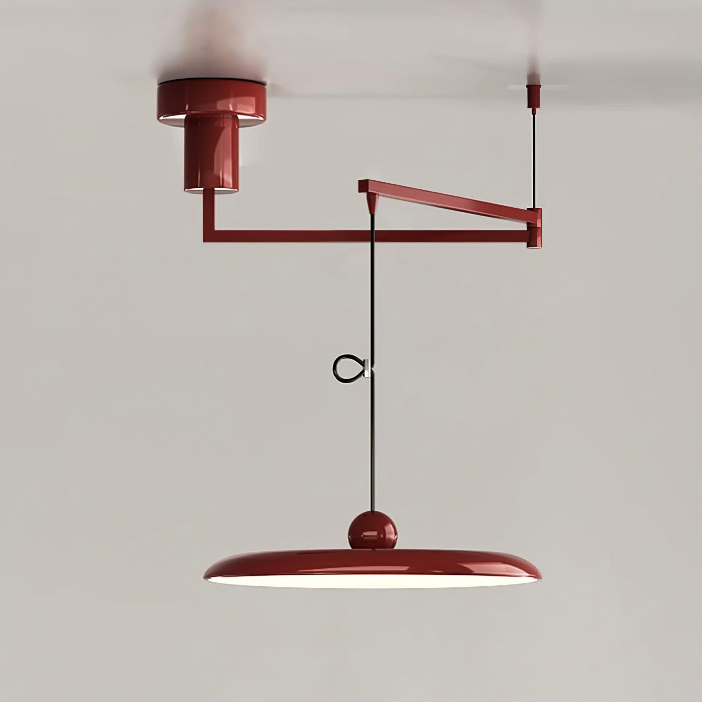 Flux Suspensions Morandi à Bras Réglables - D 40 cm - Rouge - Blanc Chaud