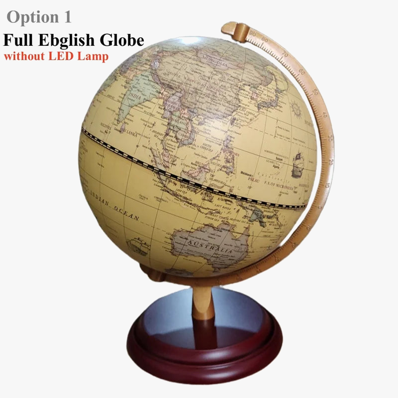globe terrestre imprimé en hd avec lampe led artisanale 360 degrés