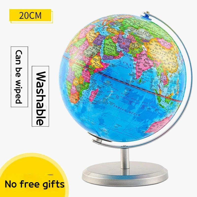 globe étudiant géographie avec lampe et base métallique pour bureau