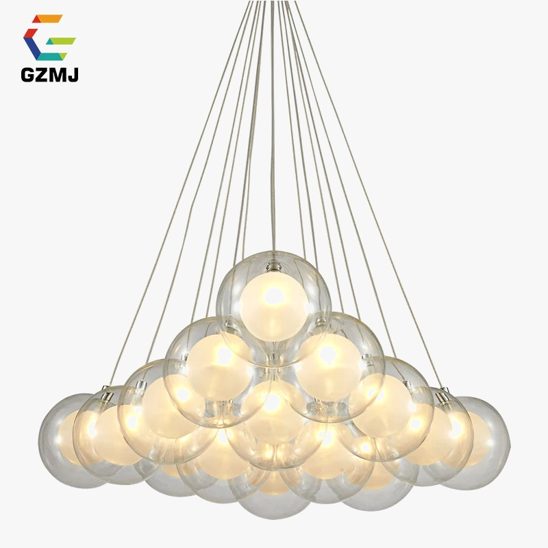 Suspension — Gzmj moderne boule de verre suspension lumières multiples têtes suspension lampe