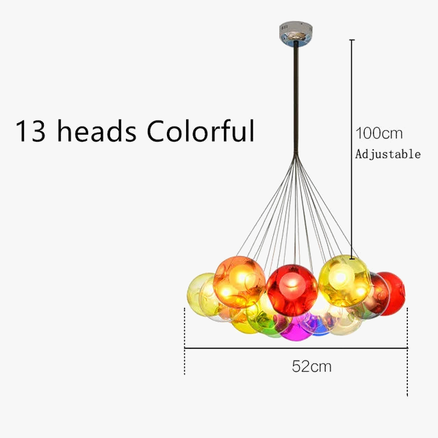 Suspension — Gzmj moderne boule de verre suspension lumières multiples têtes suspension lampe