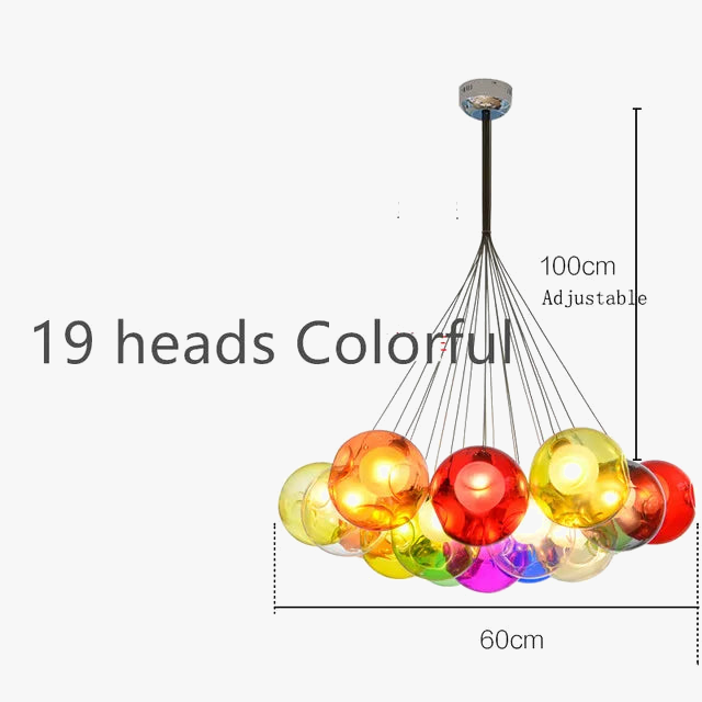 Suspension — Gzmj moderne boule de verre suspension lumières multiples têtes suspension lampe